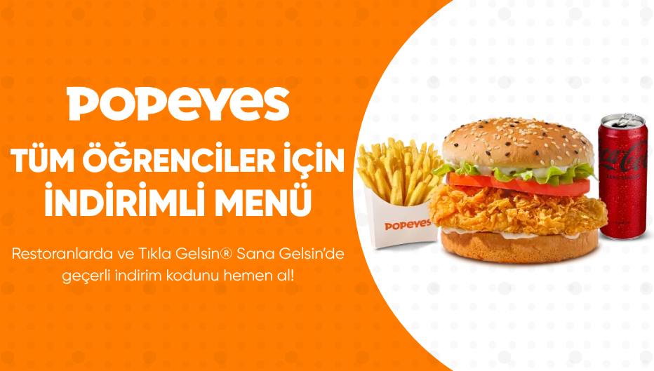 Popeyes®'tan Tüm Öğrencilere İndirimli Menü!
