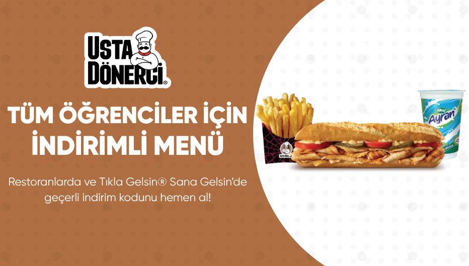 Usta Dönerci®'den Tüm Öğrencilere İndirimli Menü!